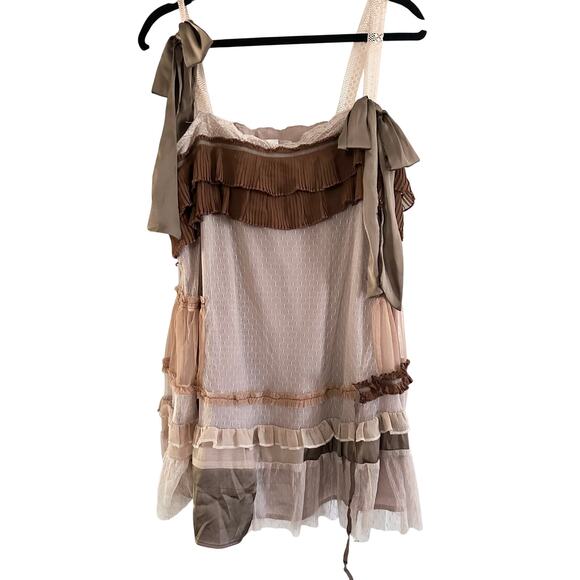 KIMCHI BLUE Clara Mini Dress Fairy Grunge Lagenlook Shabby Chic Lace Frock Sz XL - Picture 5 of 8